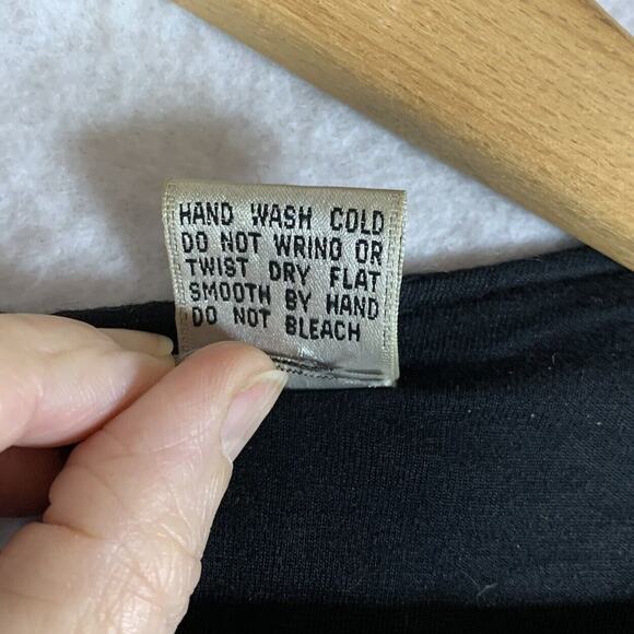 VTG Jane Ashley Womens Top Sz 16 Black Gold Beaded Lotus Flower Event - Picture 11 of 12